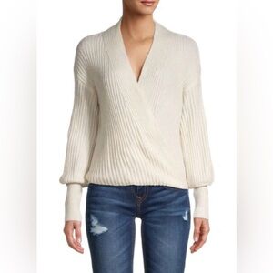 Max Studio Ribbed Knit Wrap Sweater Small